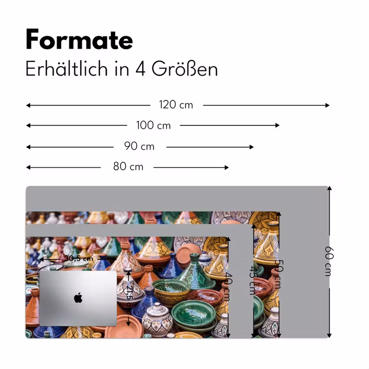 Schreibtischunterlage - Keramik – Bunt – Muster - Aardewerk - Kleurrijk - Patroon Muismat XXL klein