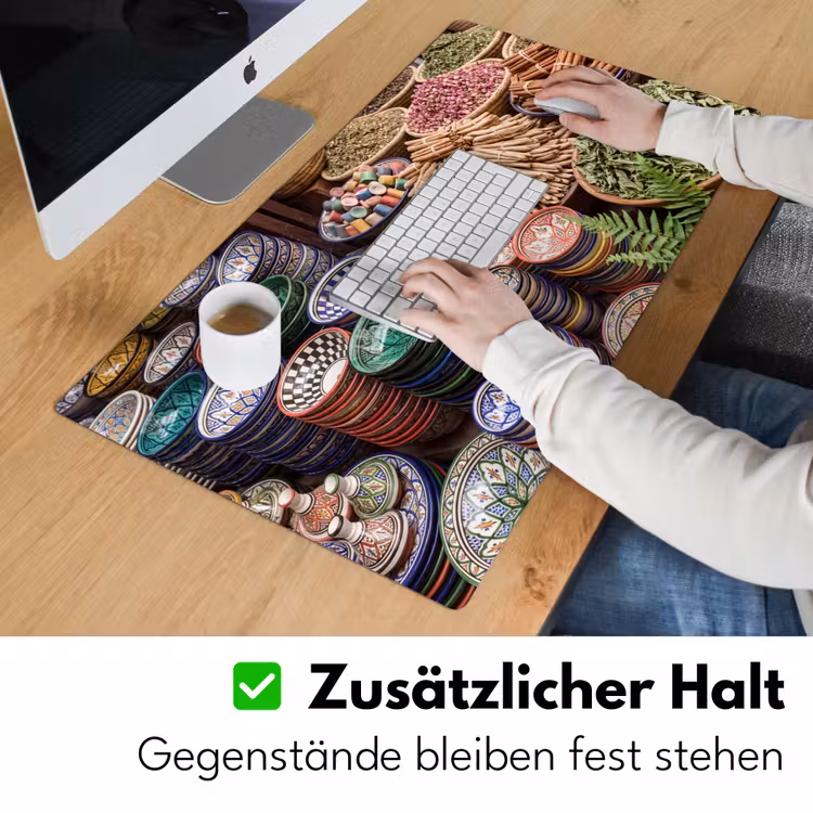 Schreibtischunterlage - Keramik – Orientalisch – Farbenfroh - Aardewerk - Oosters - Kleurrijk Muismat XXL klein