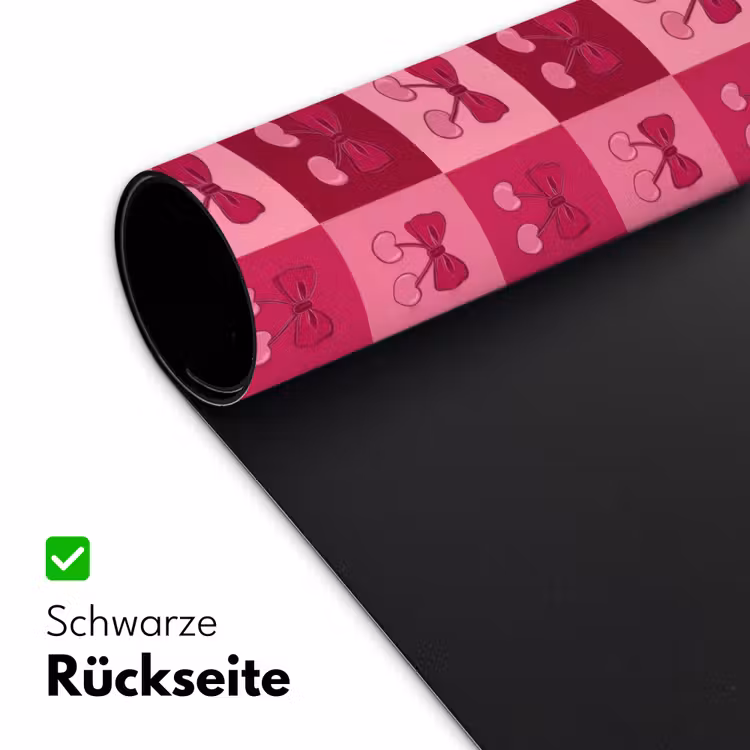 Kersen - Strikjes - Speels - Roze - Bordeaux Muismat XXL klein 681 -ysfeer2_duits