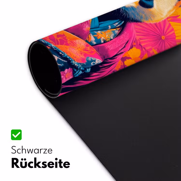 Kimono - Roze - Panda - Bloemenkroon Muismat XXL klein -ysfeer2_duits