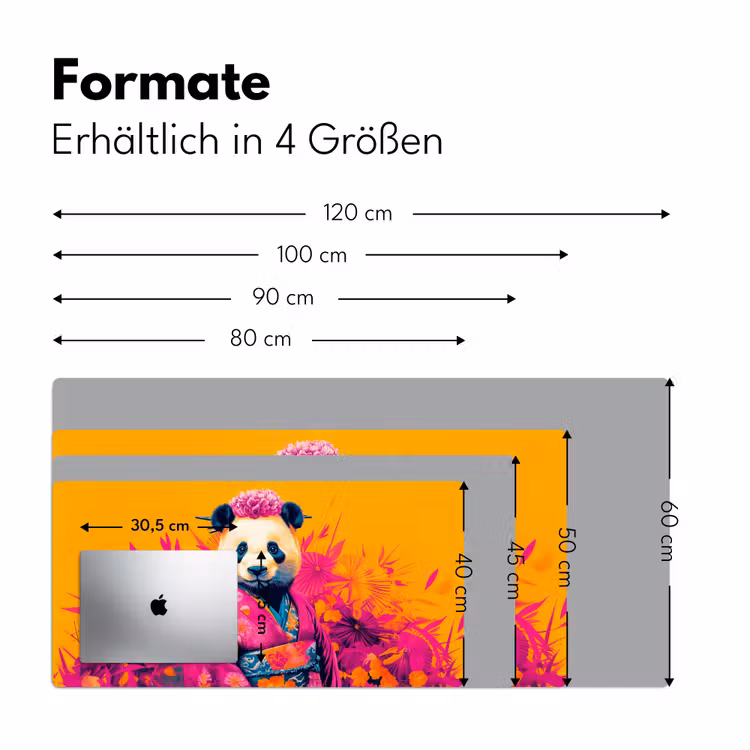 Kimono - Roze - Panda - Bloemenkroon Muismat XXL klein -ysfeer5_duits