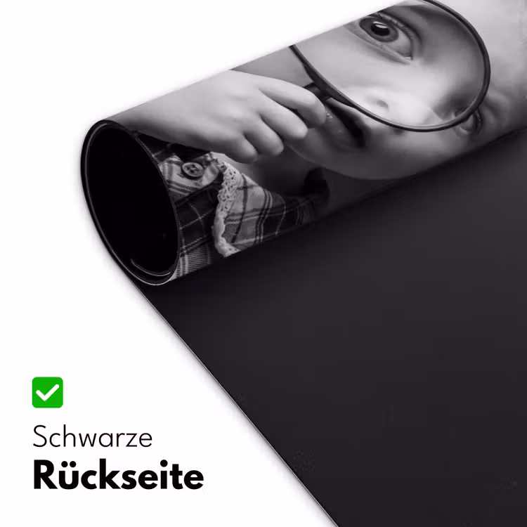 Kind - Vergrootglas - Portret - Zwart-wit Muismat XXL klein -ysfeer2_duits