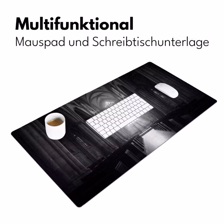 Kerk - Interieur - Lichtstralen - Architectuur - Klassiek Muismat XXL klein -ysfeer4_duits