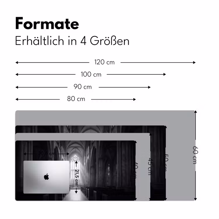 Kerk - Interieur - Lichtstralen - Architectuur - Klassiek Muismat XXL klein -ysfeer5_duits