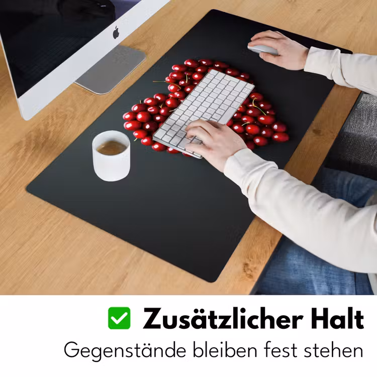 Kersen - Hart - Rood - Zwart Muismat XXL klein -ysfeer3_duits