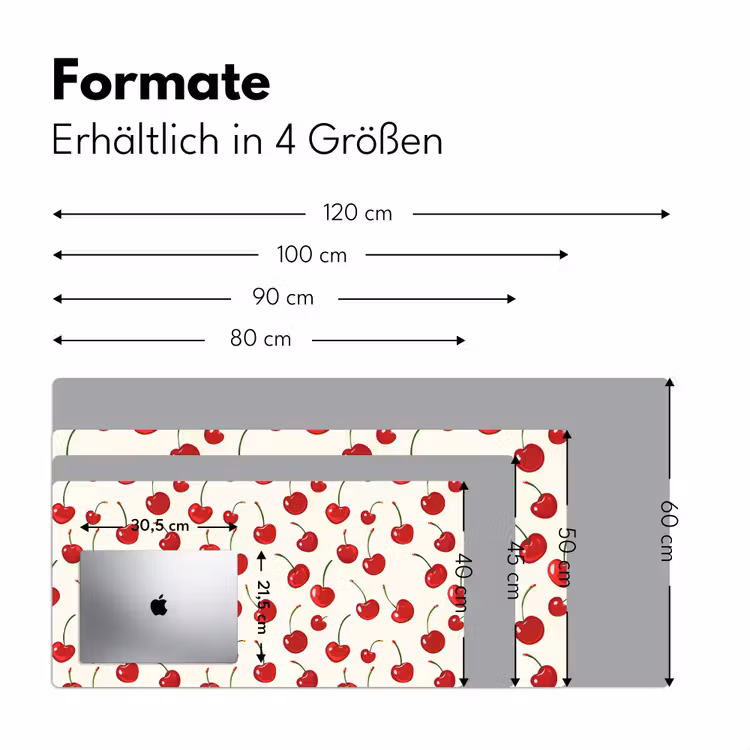 Kersen - Minimalistisch - Rood Muismat XXL klein 681 -ysfeer5_duits