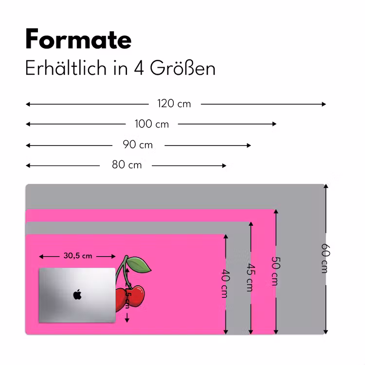 Kers - Roze - Fruit Muismat XXL klein -ysfeer5_duits