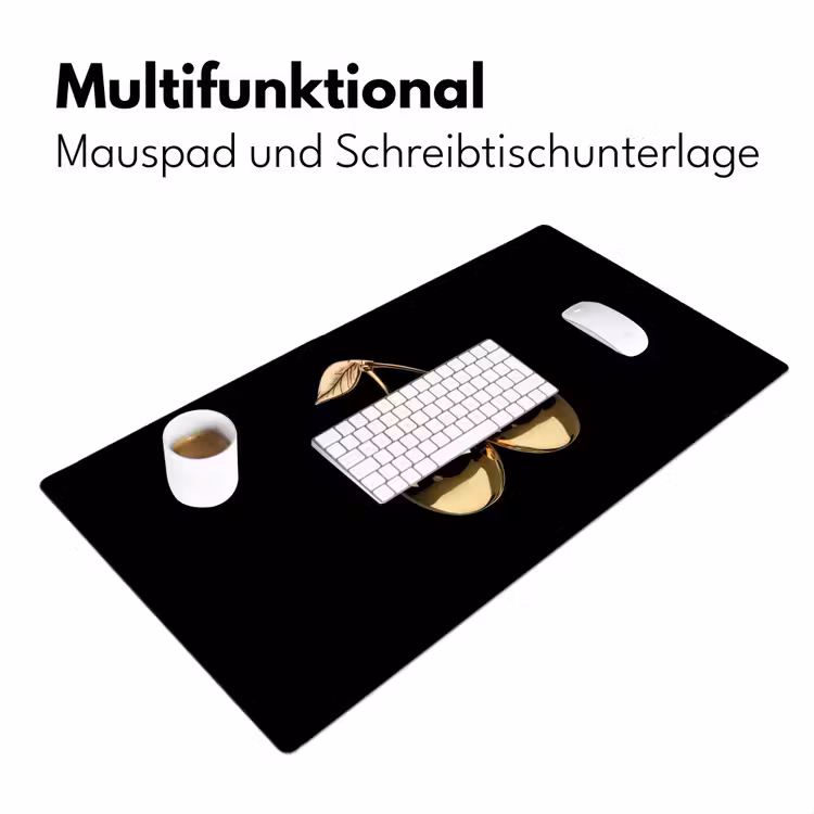 Kersen - Zwart - Goud - Chrome Muismat XXL klein -ysfeer4_duits