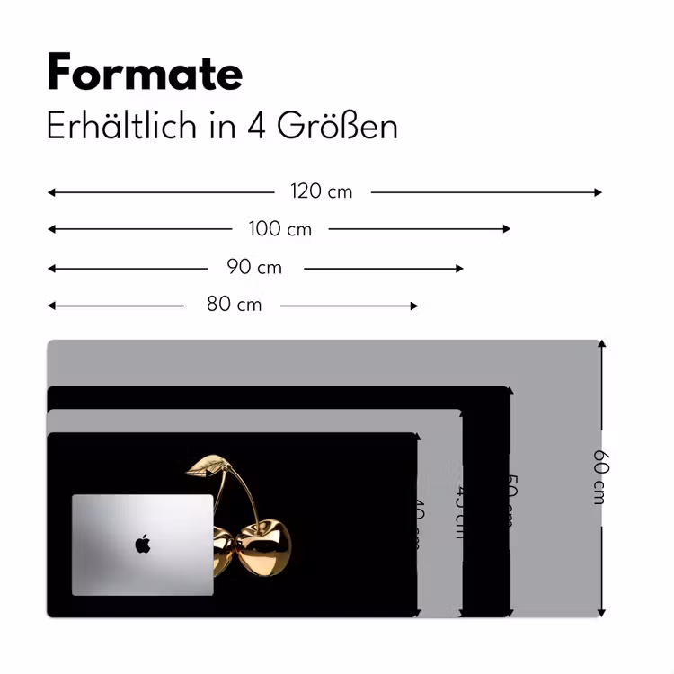 Kersen - Zwart - Goud - Chrome Muismat XXL klein -ysfeer5_duits
