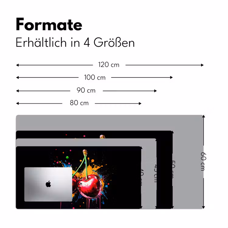 Kersen - Fruit - Graffiti - Verf - Abstract - Modern - Kleurrijk Muismat XXL klein -ysfeer5_duits