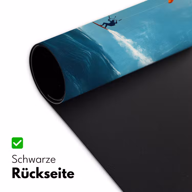 Kitesurfer - Oranje - Zee - Lucht Muismat XXL klein -ysfeer2_duits