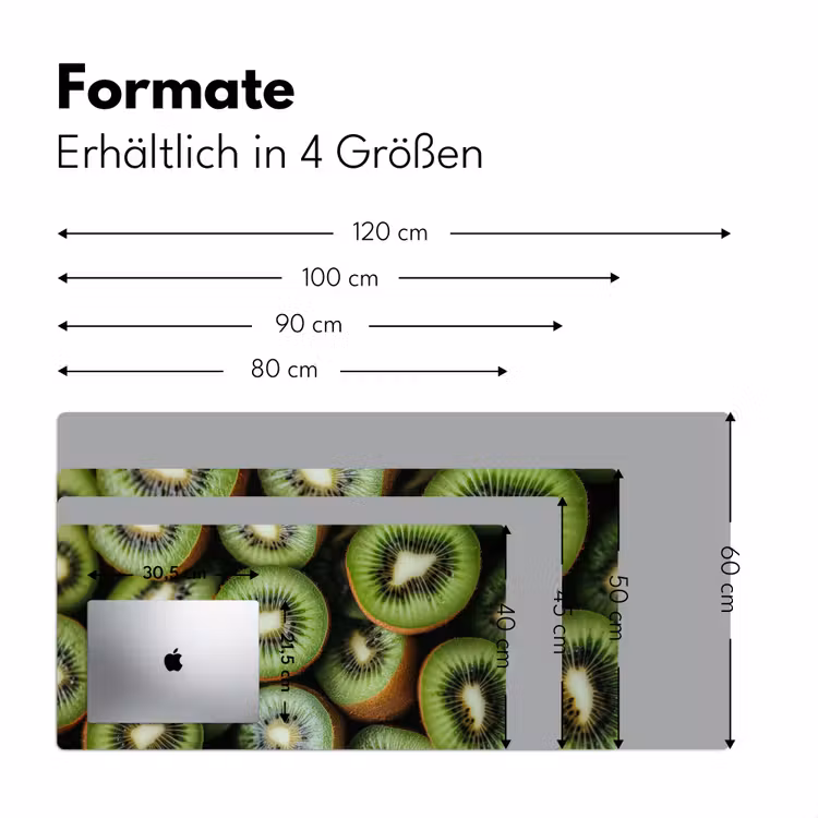 Kiwi - Fruit - Groen Muismat XXL klein -ysfeer5_duits