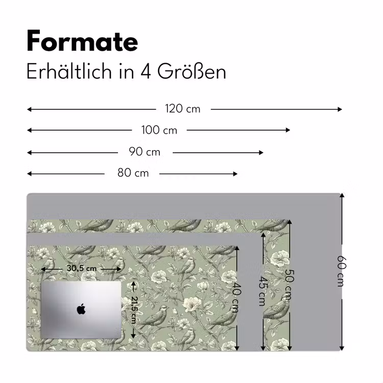 Klassiek - Botanisch - Groen Muismat XXL klein 681 -ysfeer5_duits