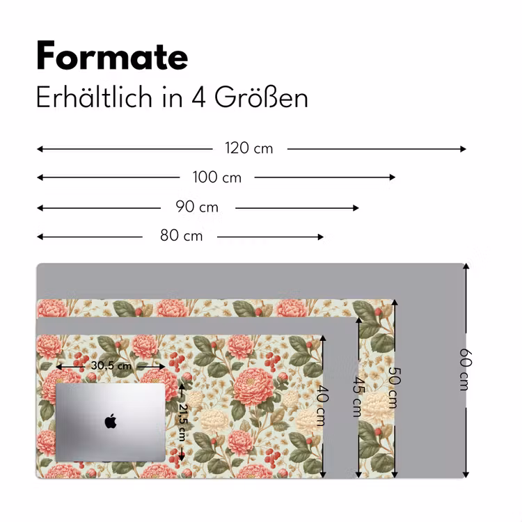 Klassiek - Botanisch - Veelkleurig Muismat XXL klein 681 -ysfeer5_duits