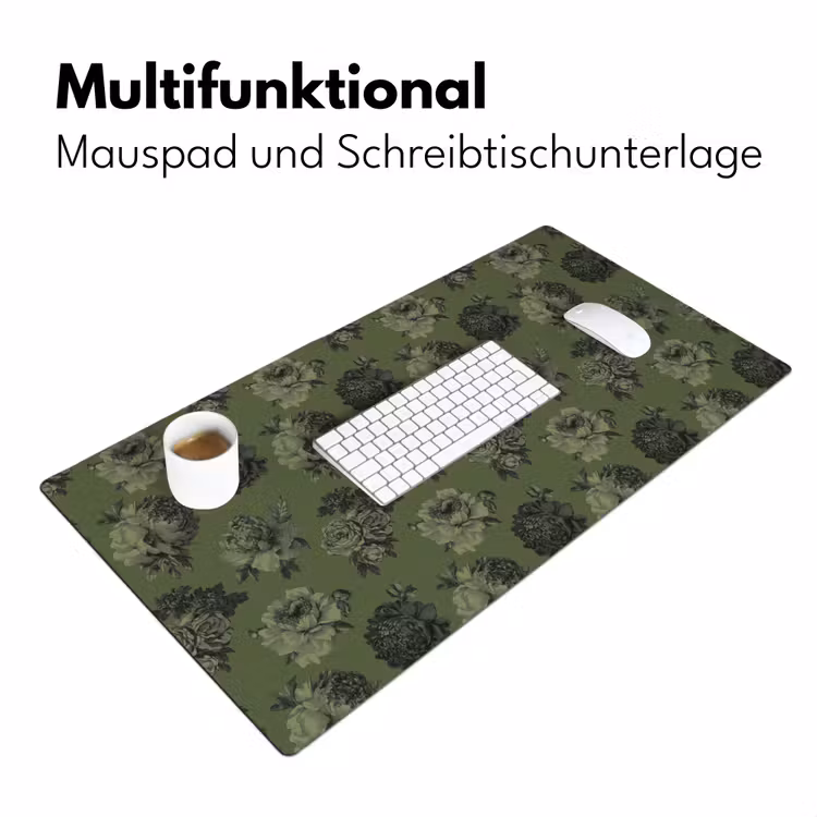 Klassiek - botanisch - olijfgroen - bloemen Muismat XXL klein 681 -ysfeer4_duits