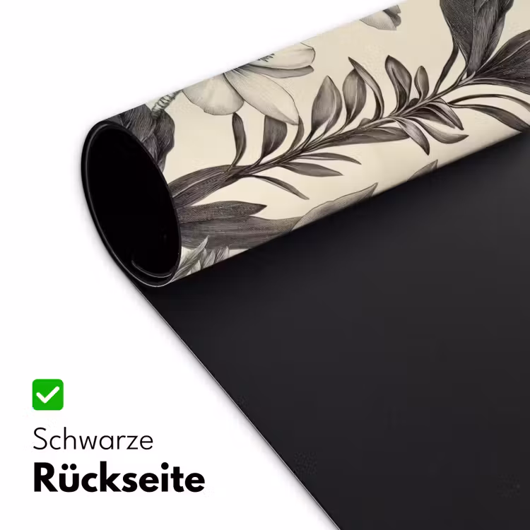 Klassiek - Botanisch - Zwart - Beige Muismat XXL klein 681 -ysfeer2_duits