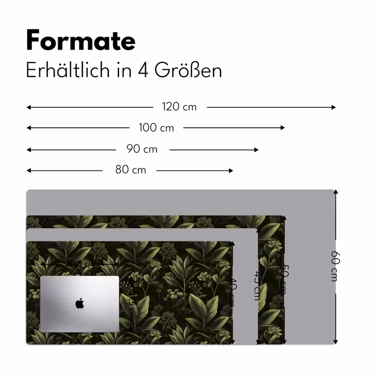 Klassiek - Donker - Botanisch - Planten Muismat XXL klein 681 -ysfeer5_duits