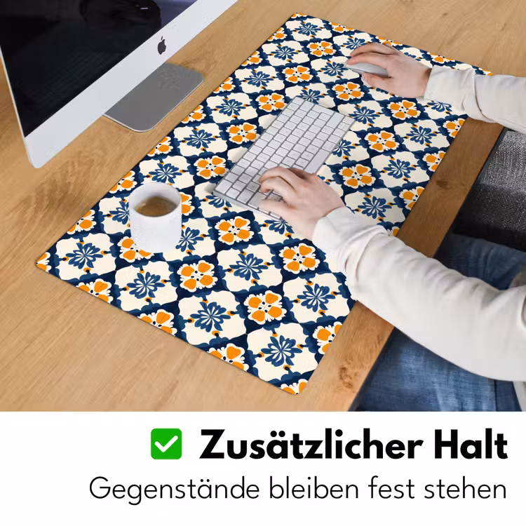 Klassiek - Geometrisch - Blauw Muismat XXL klein 681 -ysfeer3_duits