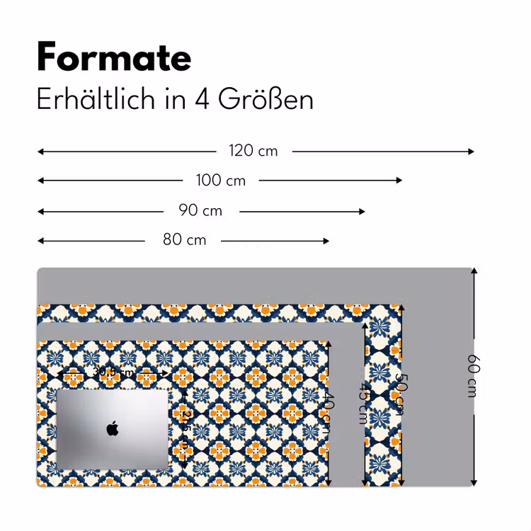 Klassiek - Geometrisch - Blauw Muismat XXL klein 681 -ysfeer5_duits