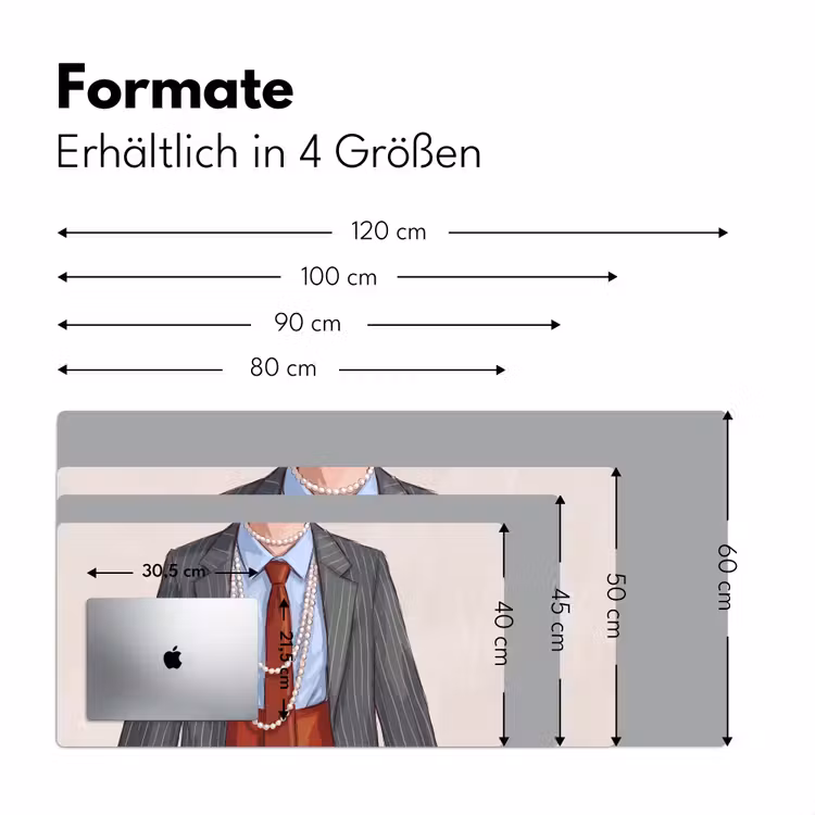 Schreibtischunterlage - Kleidung – Schleife – Perlen – Klassisch – Mode - Kleding - Strik - Parels - Klassiek - Mode Muismat XXL klein