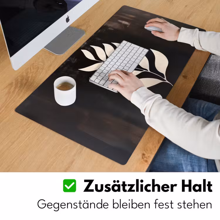 Blad - Wit - Minimalistisch Muismat XXL klein -ysfeer3_duits