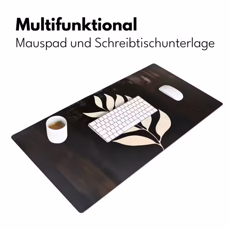 Blad - Wit - Minimalistisch Muismat XXL klein -ysfeer4_duits