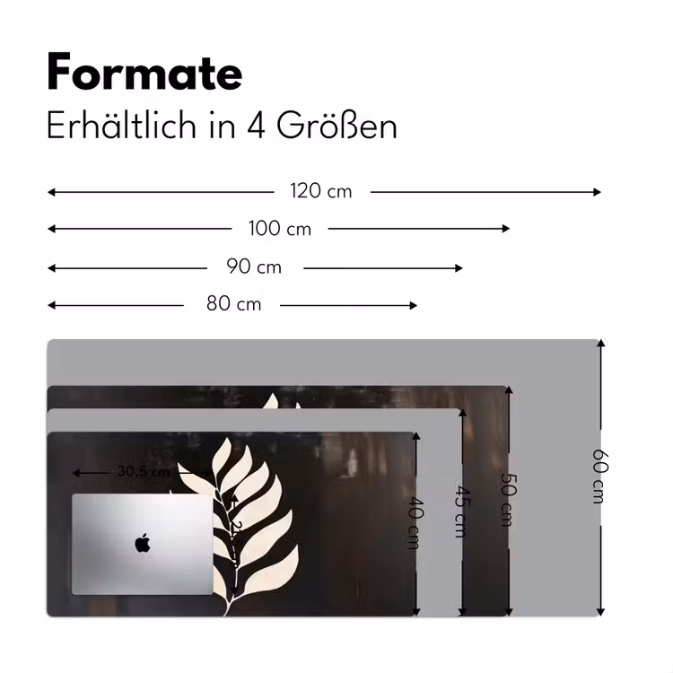 Blad - Wit - Minimalistisch Muismat XXL klein -ysfeer5_duits