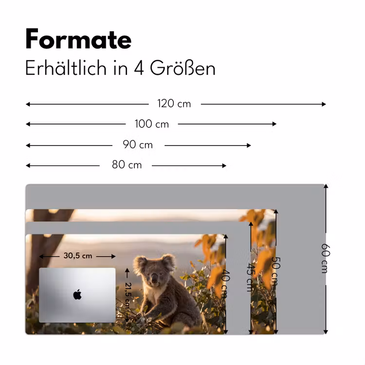 Koala - Bladeren - Ochtendlicht Muismat XXL klein -ysfeer5_duits