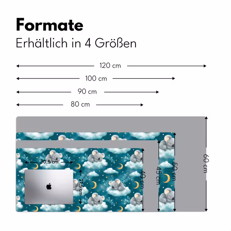 Koala's - Betoverend - Blauw Muismat XXL klein 681 -ysfeer5_duits