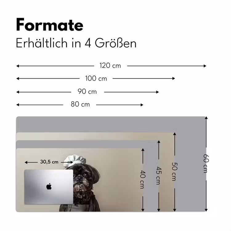 Kokskleding - Zwart - Hondje Muismat XXL klein -ysfeer5_duits
