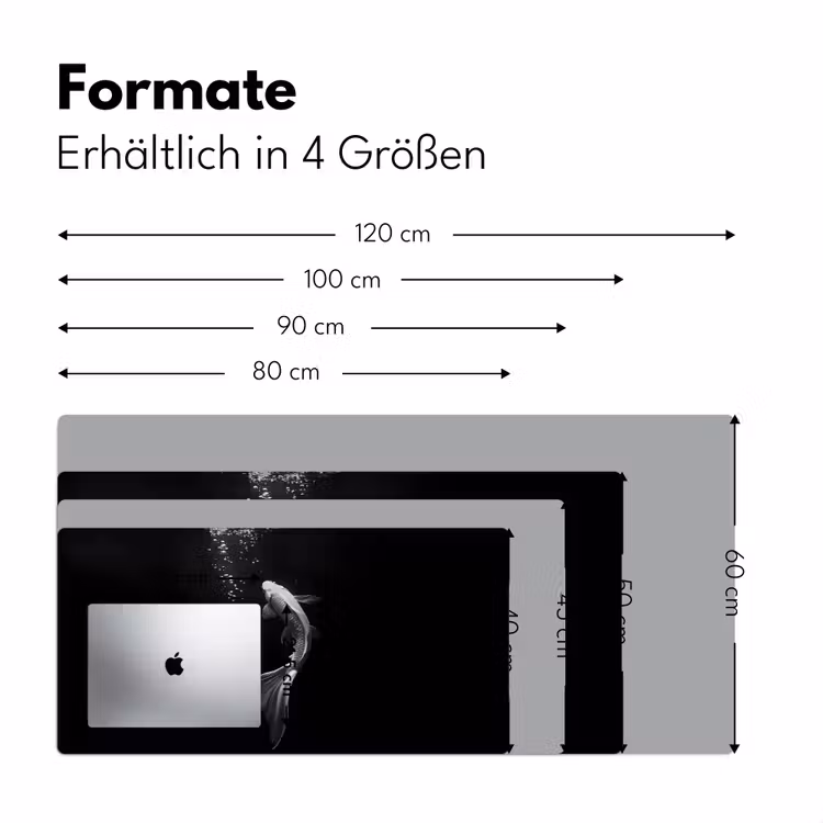 Koi - Vis - Wit - Zwart Muismat XXL klein -ysfeer5_duits