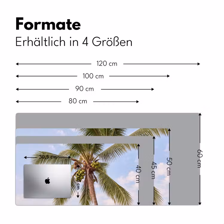Kokosnoot - Boom - Tropisch - Natuur - Groen Muismat XXL klein -ysfeer5_duits