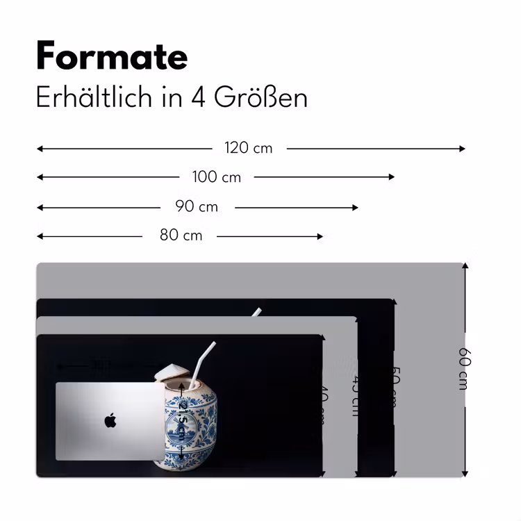 Kokosnoot - Eten - Delfts blauw - Drinken Muismat XXL klein -ysfeer5_duits