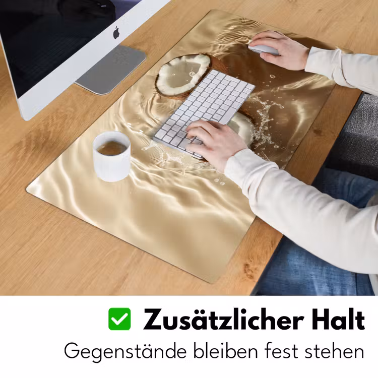 Kokosnoot - Water - Beige - Spetters Muismat XXL klein -ysfeer3_duits