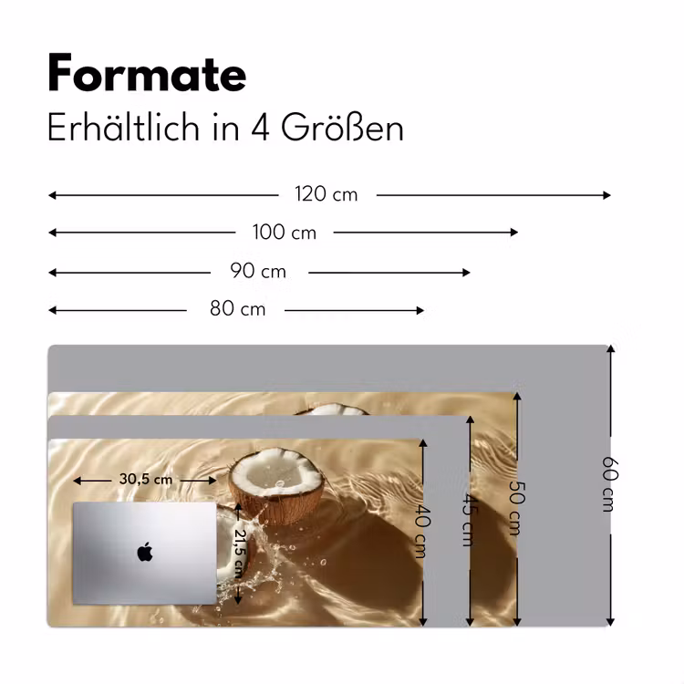Kokosnoot - Water - Beige - Spetters Muismat XXL klein -ysfeer5_duits