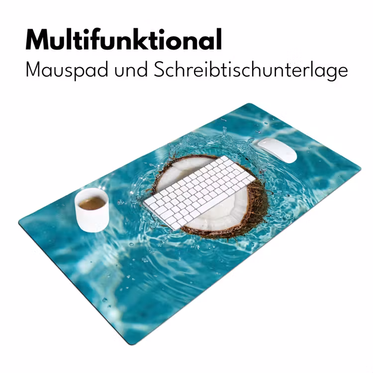 Kokosnoot - Water - Wit Muismat XXL klein -ysfeer4_duits