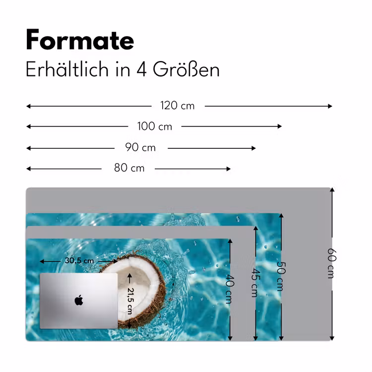 Kokosnoot - Water - Wit Muismat XXL klein -ysfeer5_duits