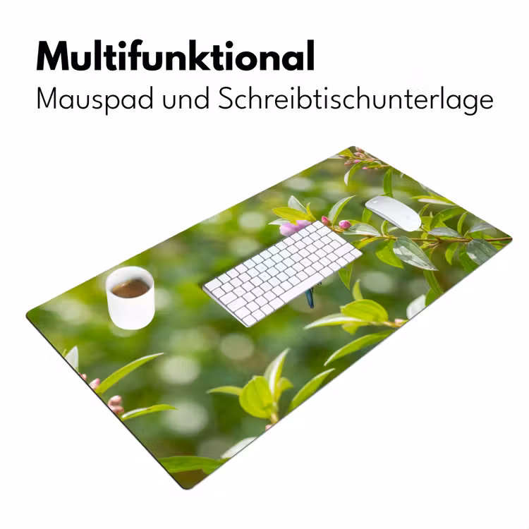 Kolibrie - Bloem - Natuur - Groen Muismat XXL klein -ysfeer4_duits