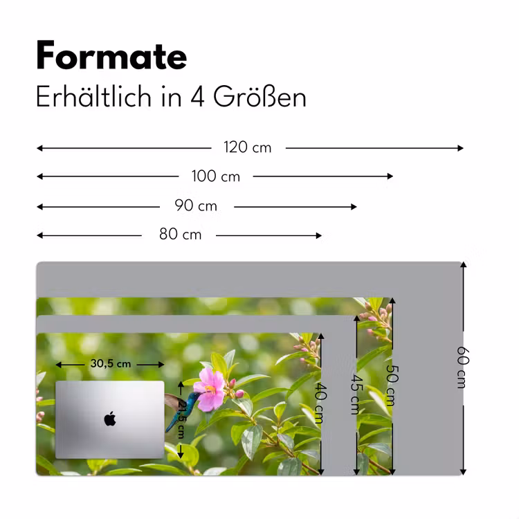 Kolibrie - Bloem - Natuur - Groen Muismat XXL klein -ysfeer5_duits