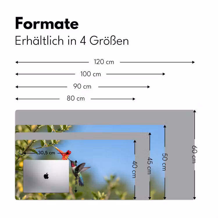 Kolibrie - Bloem - Natuur - Groen Muismat XXL klein -ysfeer5_duits