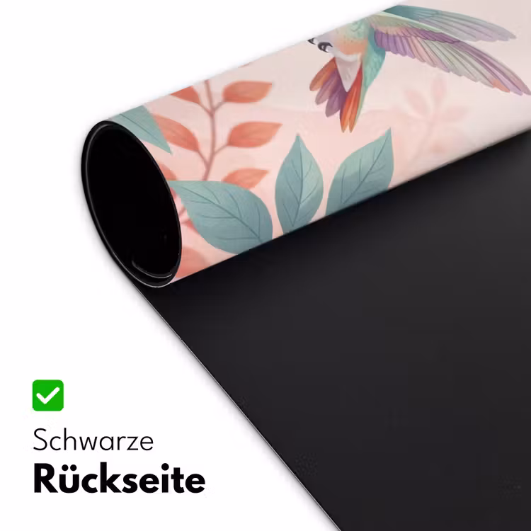 Kolibrie - Vliegen - Natuur - Illustratie - Kleurrijk Muismat XXL klein -ysfeer2_duits
