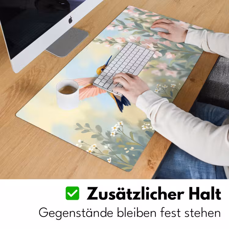 Kolibrie - Illustratie - Kleurrijk Muismat XXL klein -ysfeer3_duits
