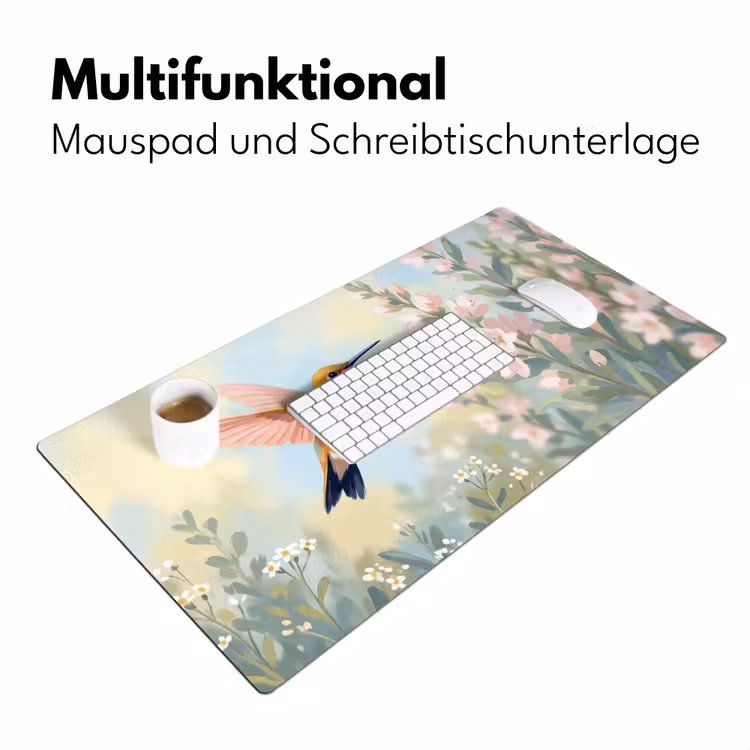 Kolibrie - Illustratie - Kleurrijk Muismat XXL klein -ysfeer4_duits