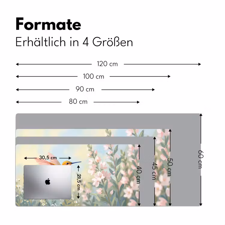 Kolibrie - Illustratie - Kleurrijk Muismat XXL klein -ysfeer5_duits