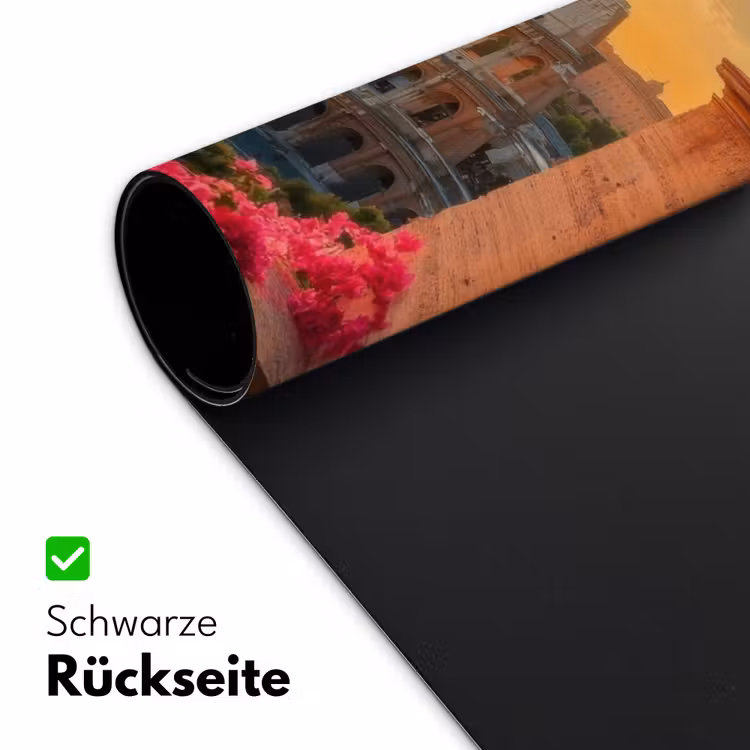 Colosseum - Rome - Roze Bloemen Muismat XXL klein -ysfeer2_duits