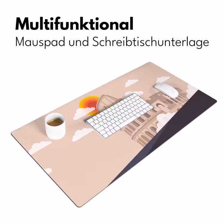 Schreibtischunterlage - Kolosseum – Sonnenaufgang – Rom – Architektur – Beige — 4
