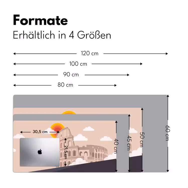 Schreibtischunterlage - Kolosseum – Sonnenaufgang – Rom – Architektur – Beige — 5