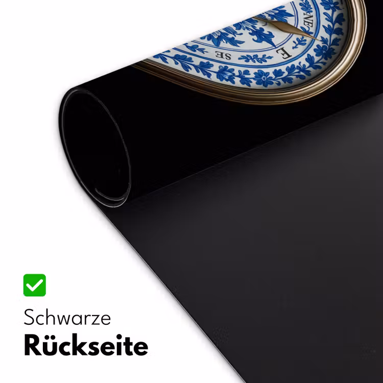 Kompas - Delfts blauw - Zwart Muismat XXL klein -ysfeer2_duits