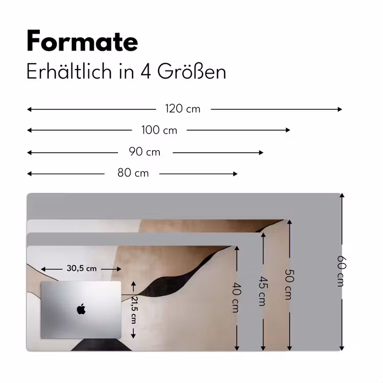 Contourlijnen - Abstracte landschap Muismat XXL klein -ysfeer5_duits