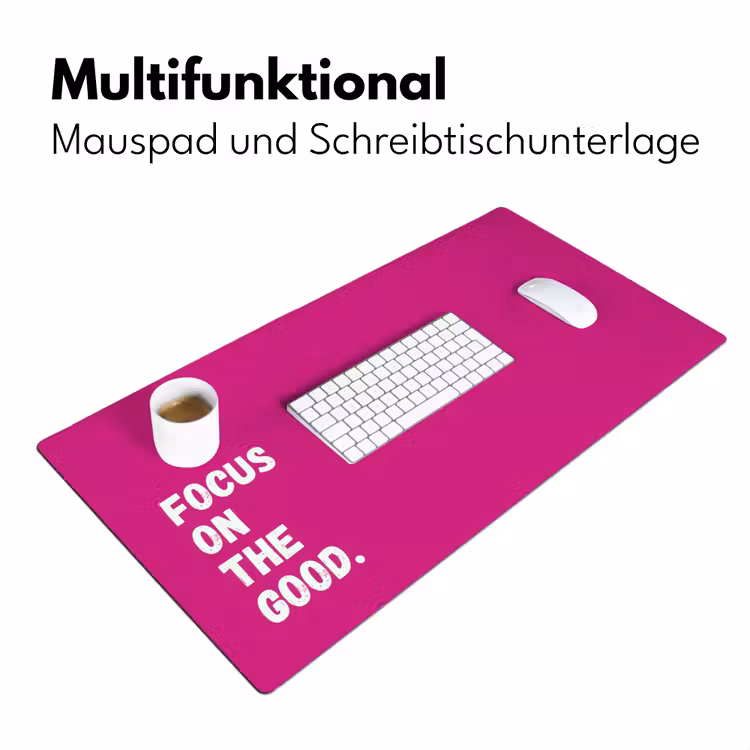 Focus on the good - Roze - Simple Muismat XXL klein -ysfeer4_duits
